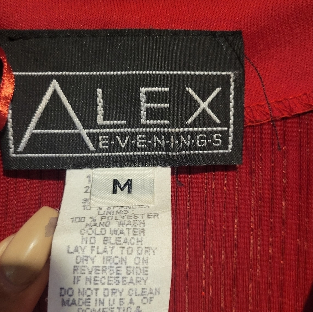 Alex Evenings EUC Women's Red Tank & Cardigan Glitter Set SZ Med - Picture 2 of 6